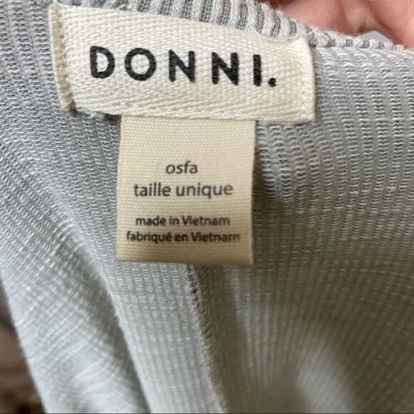 Donni. Womens Ribbed Sweater Cardigan One Size Gray Pockets Long Sleeve - Picture 4 of 8